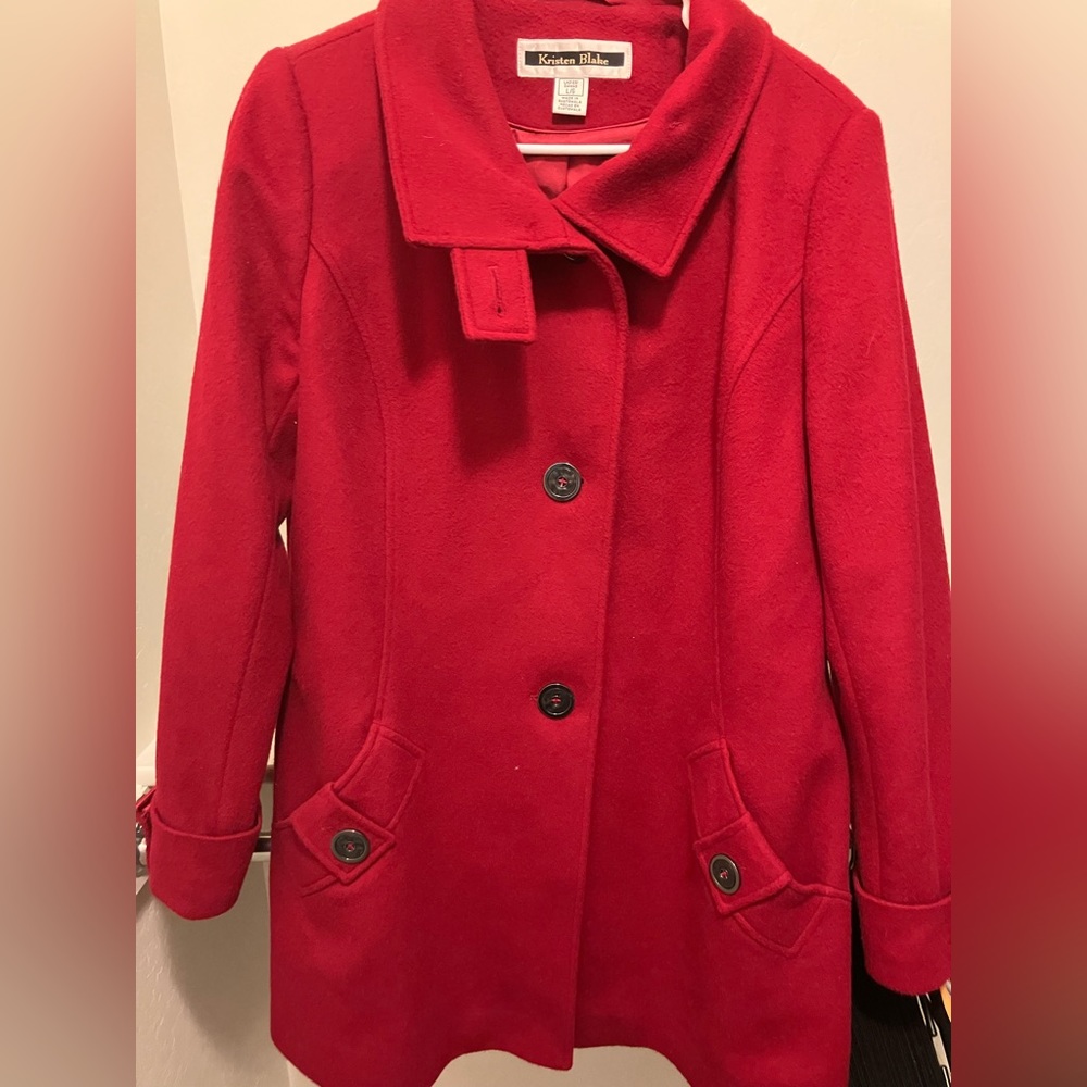 Kristen Blake Jacket Red Pea Coat